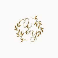 qy logo monogramme de mariage initial vecteur