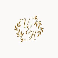 logo monogramme de mariage initial vh vecteur