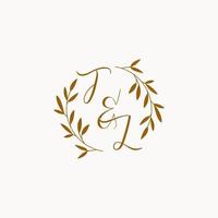 logo monogramme de mariage initial tl vecteur