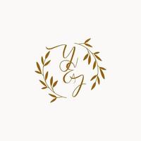 logo monogramme de mariage initial yj vecteur