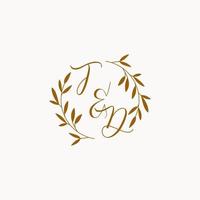 logo monogramme de mariage initial td vecteur