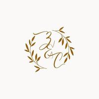 logo monogramme de mariage initial zc vecteur