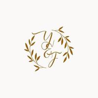 logo monogramme de mariage initial yf vecteur