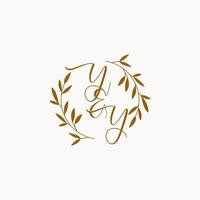 yy logo monogramme de mariage initial vecteur