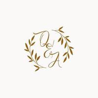 qa logo monogramme de mariage initial vecteur