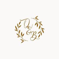 logo monogramme de mariage initial qb vecteur