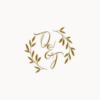 logo monogramme de mariage initial qt vecteur