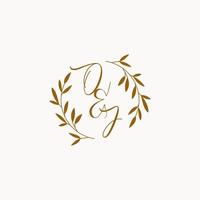 logo monogramme de mariage initial oj vecteur