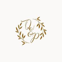 logo monogramme de mariage initial qp vecteur