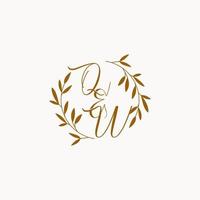 qw logo monogramme de mariage initial vecteur