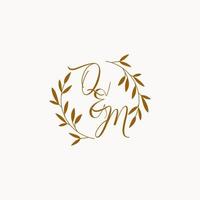 logo monogramme de mariage initial qm vecteur