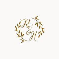 logo monogramme de mariage initial rh vecteur