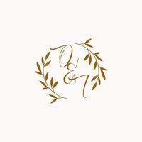 logo monogramme de mariage initial oi vecteur