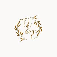 logo monogramme de mariage initial oe vecteur