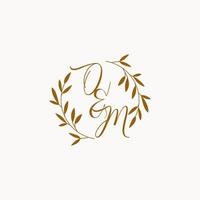 logo monogramme de mariage initial om vecteur