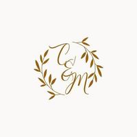 logo monogramme de mariage initial cm vecteur