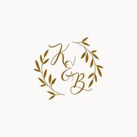 logo monogramme de mariage initial kb vecteur