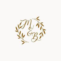 logo monogramme de mariage initial mb vecteur