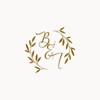 logo monogramme de mariage initial bi vecteur