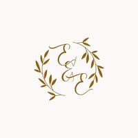 logo monogramme de mariage initial ee vecteur