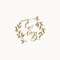 logo monogramme de mariage initial eb vecteur