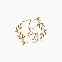 logo monogramme de mariage initial ib vecteur