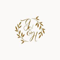 logo monogramme de mariage initial gh vecteur