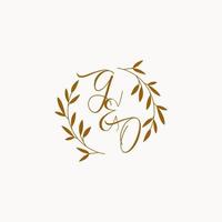 aller logo monogramme de mariage initial vecteur