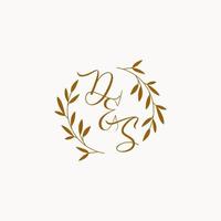 logo monogramme de mariage initial ds vecteur