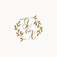 logo monogramme de mariage initial gx vecteur