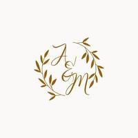 suis le logo monogramme de mariage initial vecteur