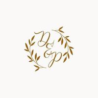 logo monogramme de mariage initial dp vecteur