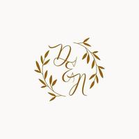 logo monogramme de mariage initial dn vecteur