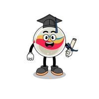 mascotte de jouet en marbre avec pose de graduation vecteur