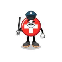illustration de dessin animé de la police suisse vecteur