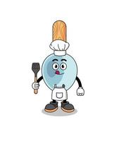 mascotte, illustration, de, cuisine, cuillère, chef vecteur