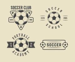 ensemble de logo vintage de football ou de football, emblème, insigne de style rétro. illustration vectorielle vecteur