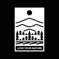 aimez votre conception d'insigne de logo de paysage de montagne nature vecteur