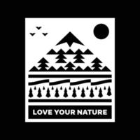 aimez votre conception d'insigne de logo de paysage de montagne nature vecteur