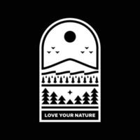 aimez votre conception d'insigne de logo de paysage de montagne nature vecteur