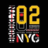 conception abstraite de t-shirt et de vêtements imprimés de typographie élégante de new york city. vecteur