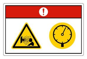 Symbole de danger appareil sous pression signe sur fond blanc vecteur