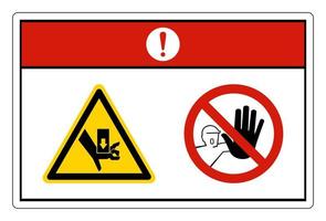 signe de symbole de danger d'écrasement de danger sur fond blanc vecteur