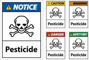 signe de symbole de pesticide d'avertissement sur fond blanc vecteur