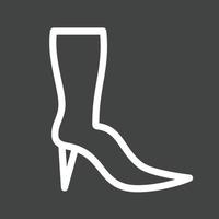 icône inversée de la ligne de bottes longues vecteur