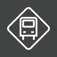 icône inversée de la ligne de signe d'arrêt de bus vecteur