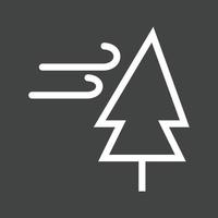 arbre avec icône inversée de ligne de vent vecteur