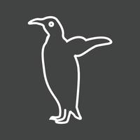 icône inversée de ligne de pingouin vecteur