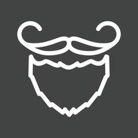 barbe et moustache i ligne icône inversée vecteur