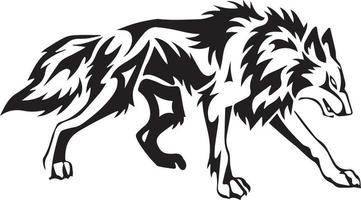 création de logo illustration tête de loup. art vectoriel de mascotte de loup. Image symétrique frontale d'un loup à la face dangereuse.wolf